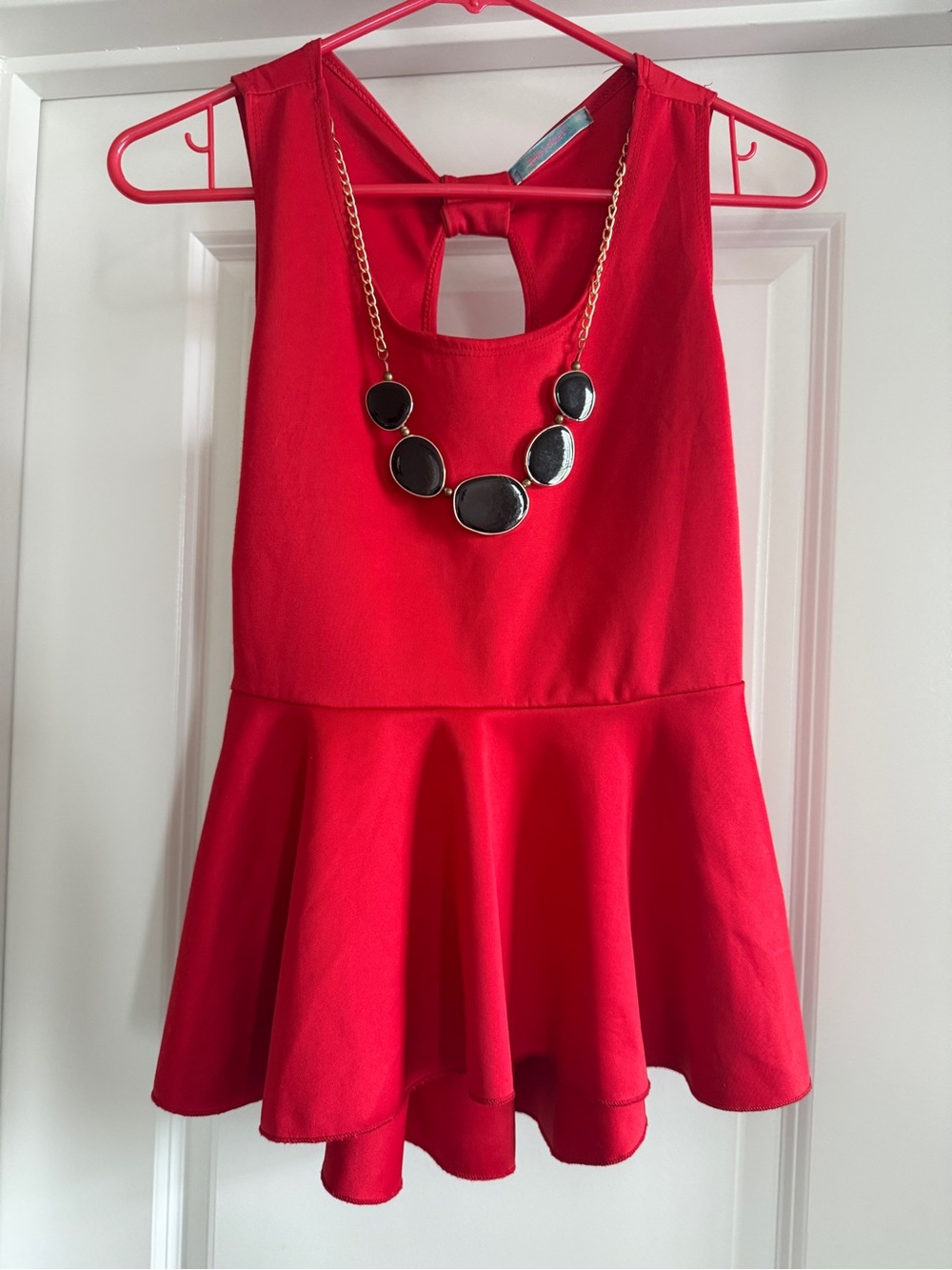 julie's closet Red Sleeveless Peplum Tank Top